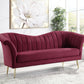 Callista Red Velvet Sofa - Wooden Inner Frame