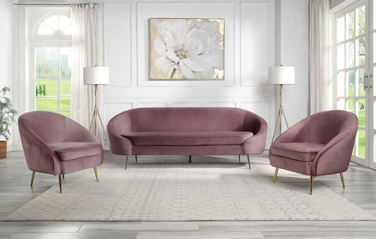 Sofá Abey de terciopelo rosa de Acme Furniture