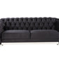 Pyroden LV00296 Sofa Collection - Black Velvet & Chrome Finish