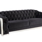 Pyroden LV00296 Sofa Collection - Black Velvet & Chrome Finish