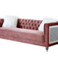 Heiberoll Plush Velvet Sofa LV00327 - Pink or Gray