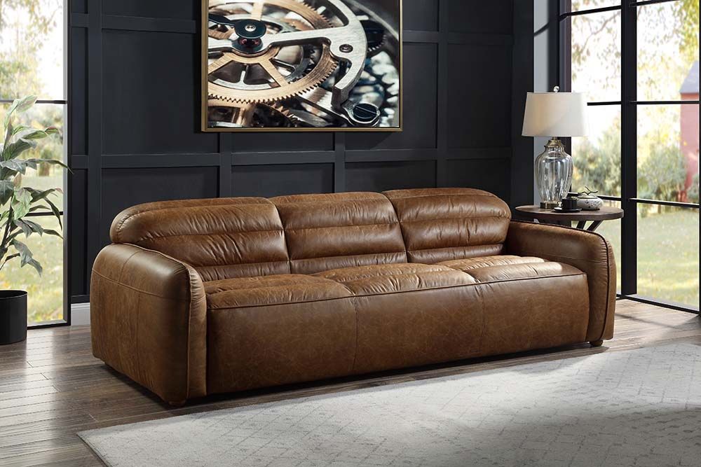 Rafer Cocoa Top Grain Leather Sofa by Acme LV01020