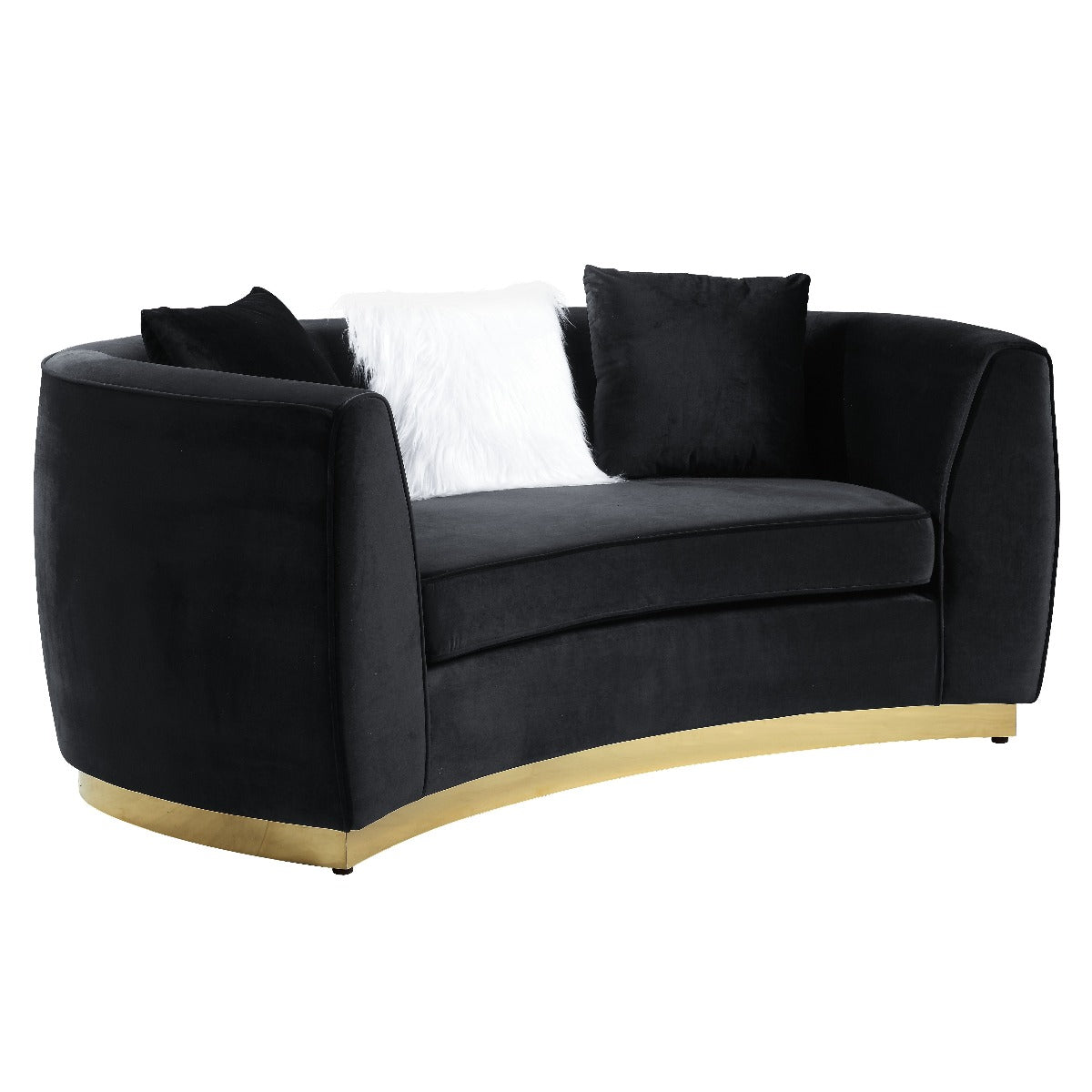 Acme LV01046 Achelle Black Velvet Loveseat