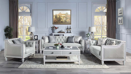 Katia Sofa & Loveseat by Acme LV01049 - Light Gray Linen