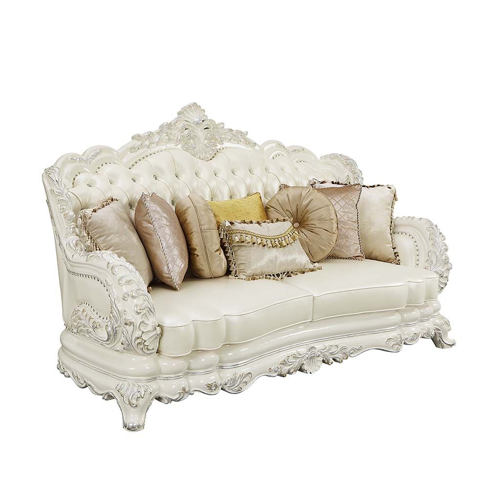 Acme LV01224 Adara Antique White Sofa Collection