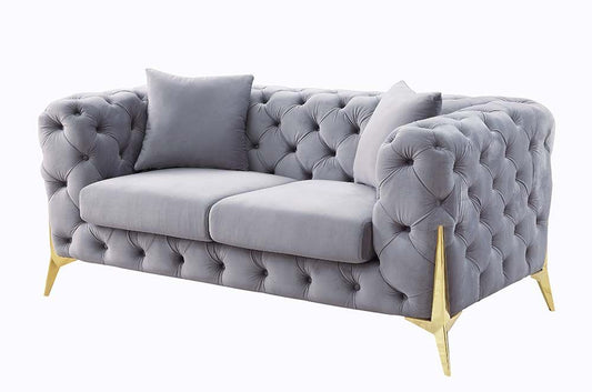 Jelanea Grey Velvet Loveseat LV01407