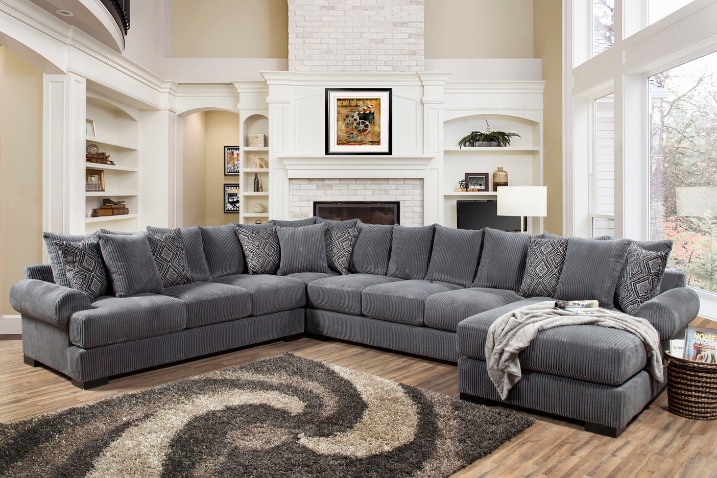 Comfort Industries Memphis Over Sized Sectional - Thunder