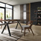 VIG Modrest Runyon Modern Walnut & Grey Fabric Dining Set