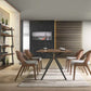 VIG Modrest Runyon Modern Walnut & Grey Fabric Dining Set