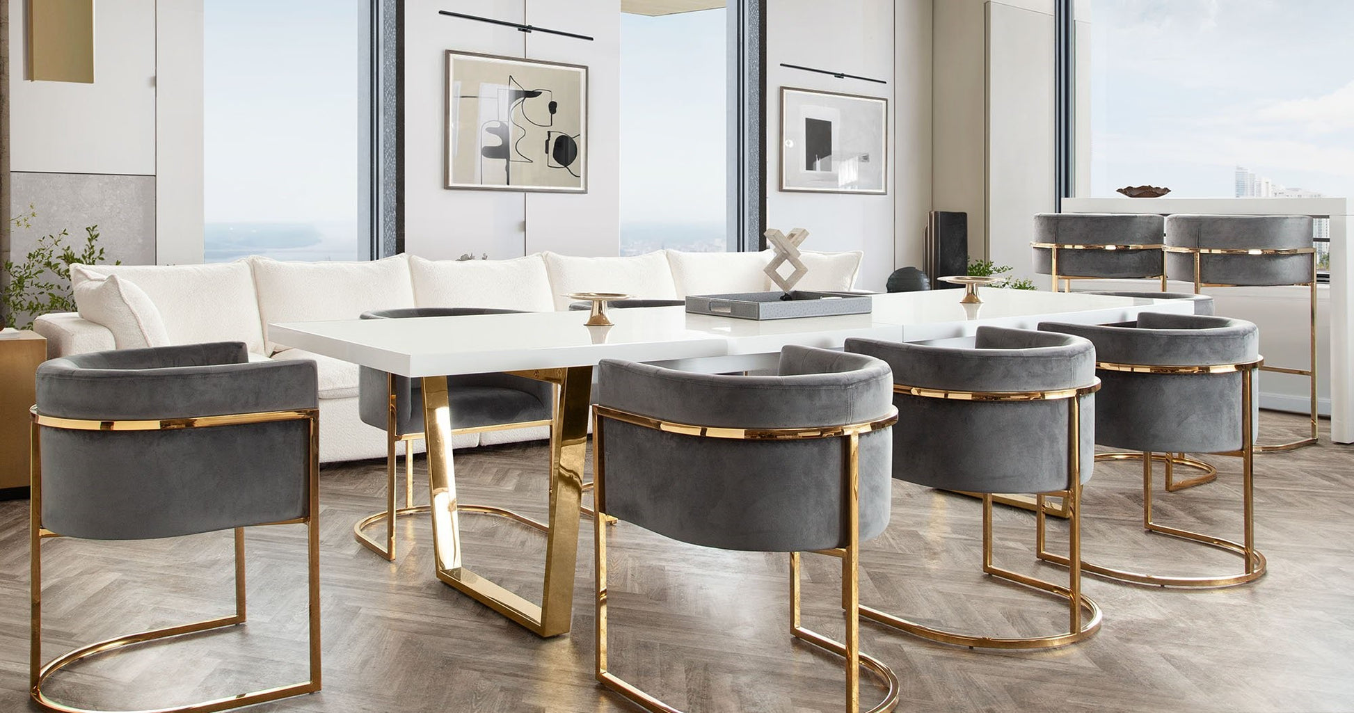 Mirage 120" Dining Table Collection - Seats 8-10 – Bradley Home