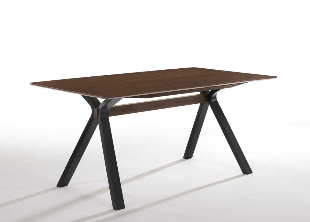 VIG Modrest Runyon Modern Walnut & Grey Fabric Dining Set