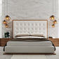 Modrest Amberlie - White Vegan Leather & Walnut Bed