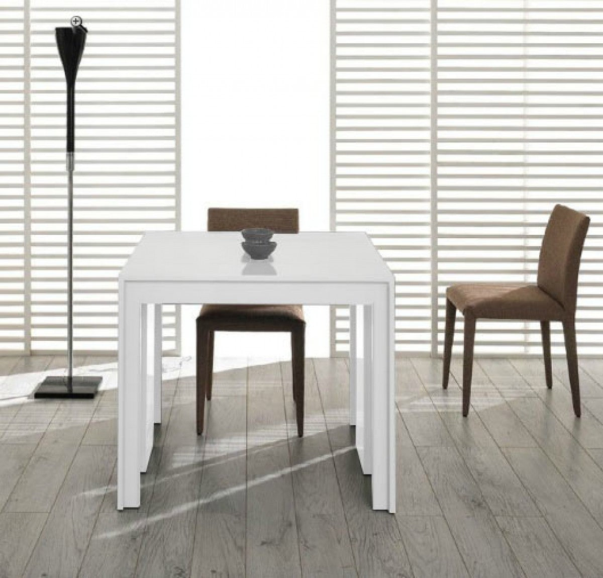 Morph Modern Ultra-Compact Extendable White Dining Table
