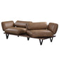 Narech Nutmeg Top Grain Leather Sofa - Swivel Seats