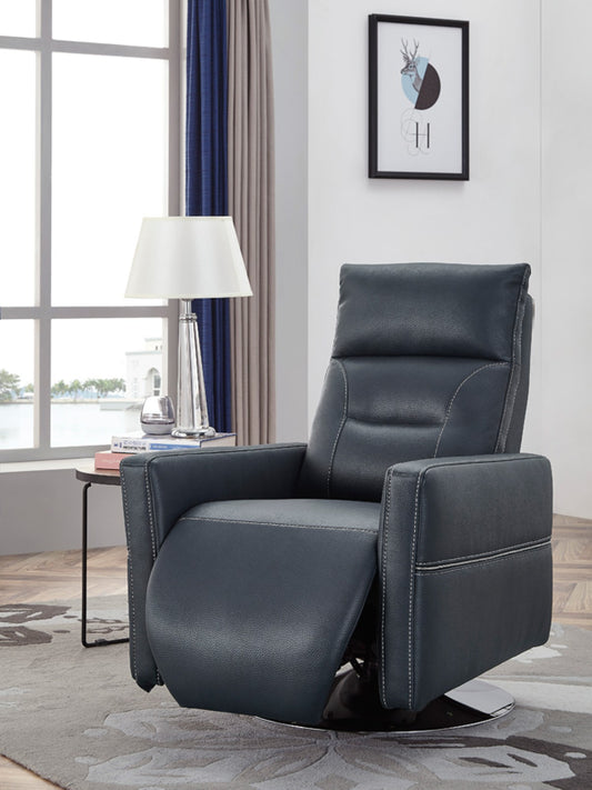 Divani Casa Nashua Modern Blue Leatherette Recliner