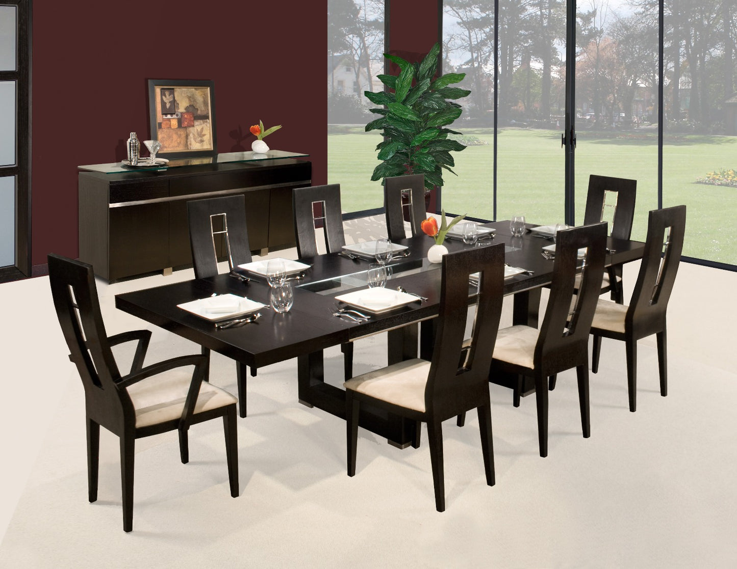 Novo Contemporary Dining Collection - 2 Extension Leaves