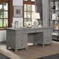 Acme Gustave OF00201 Executive Desk - Grey Finish