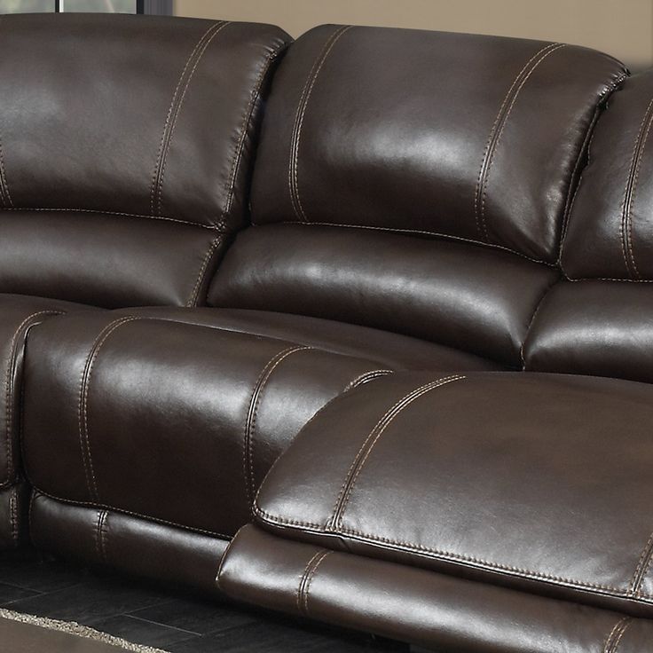 AC Pacific Olivia 6 Pc Faux Leather Motion Sectional