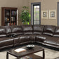 AC Pacific Olivia 6 Pc Faux Leather Motion Sectional