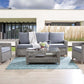 Greeley 4 Pc Patio Set by Acme - Gray Wicker Fabric