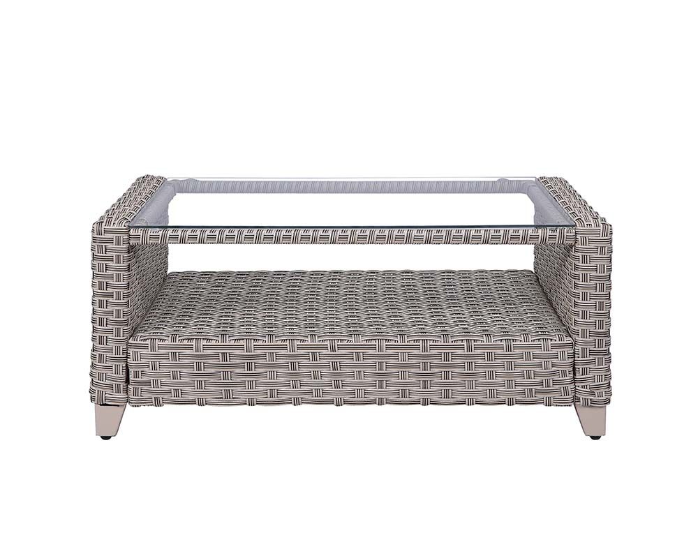 Greeley 4 Pc Patio Set by Acme - Gray Wicker Fabric