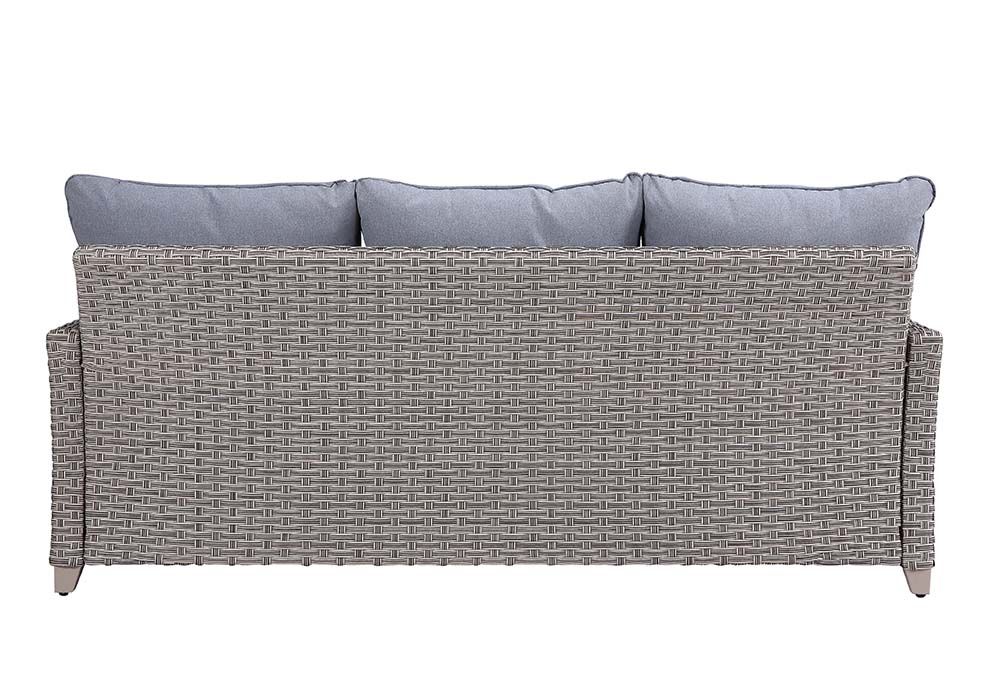 Greeley 4 Pc Patio Set by Acme - Gray Wicker Fabric