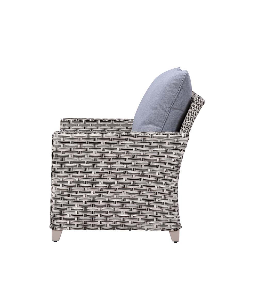 Greeley 4 Pc Patio Set by Acme - Gray Wicker Fabric