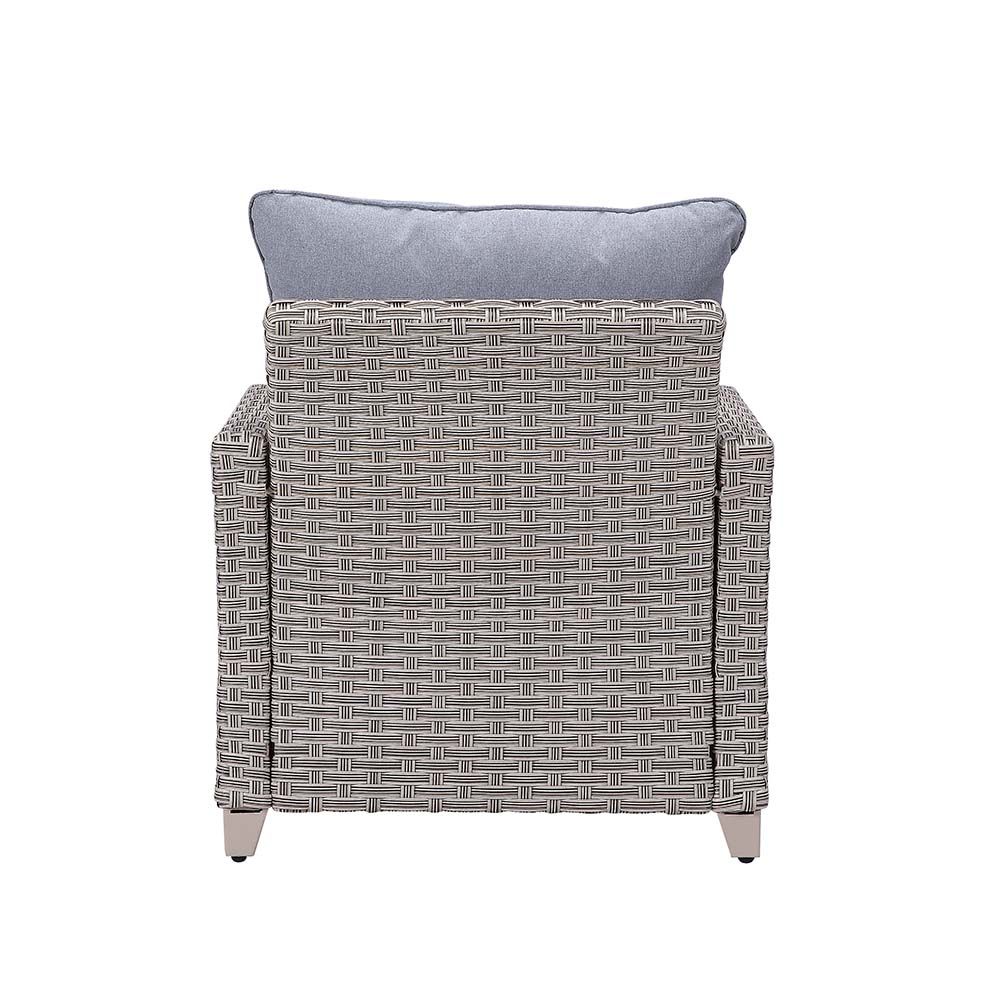 Greeley 4 Pc Patio Set by Acme - Gray Wicker Fabric