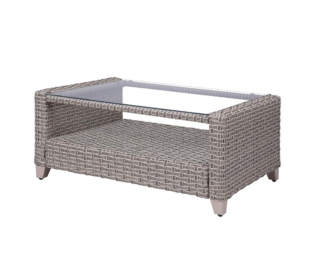 Greeley 4 Pc Patio Set by Acme - Gray Wicker Fabric