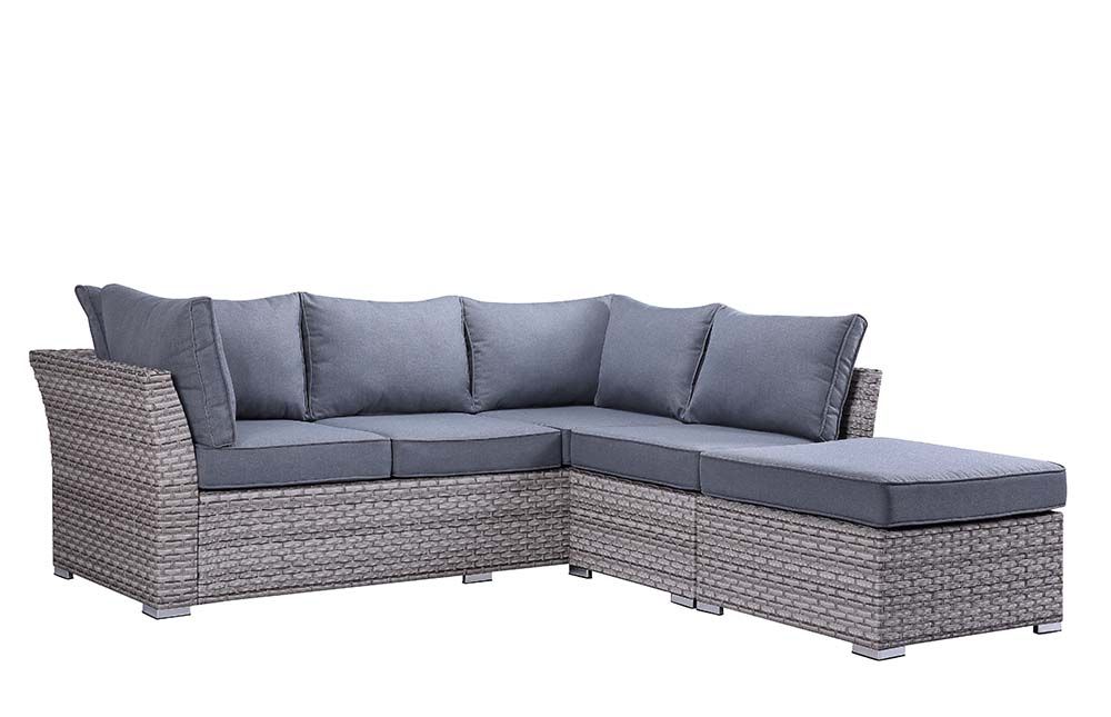 Acme OT01092 Laurance Resin Wicker Patio Set Gray Finish