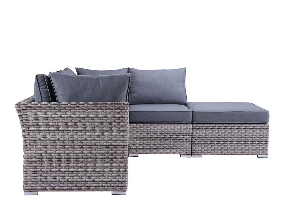 Acme OT01092 Laurance Resin Wicker Patio Set Gray Finish