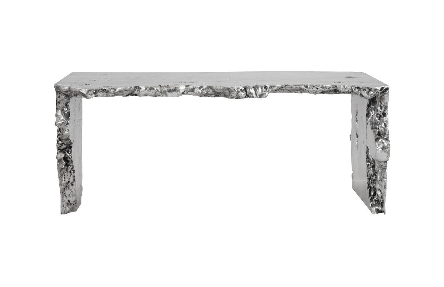 Waterfall Silver Resin Desk - Silver Leaf Finish