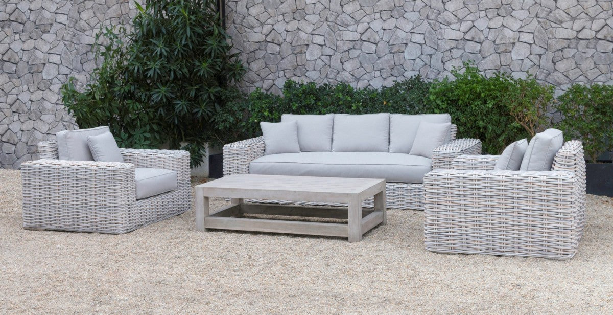 Renava Portugal - 4 Pc Grey Wicker Sofa Set