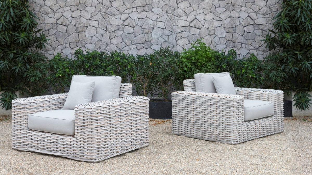 Renava Portugal - 4 Pc Grey Wicker Sofa Set