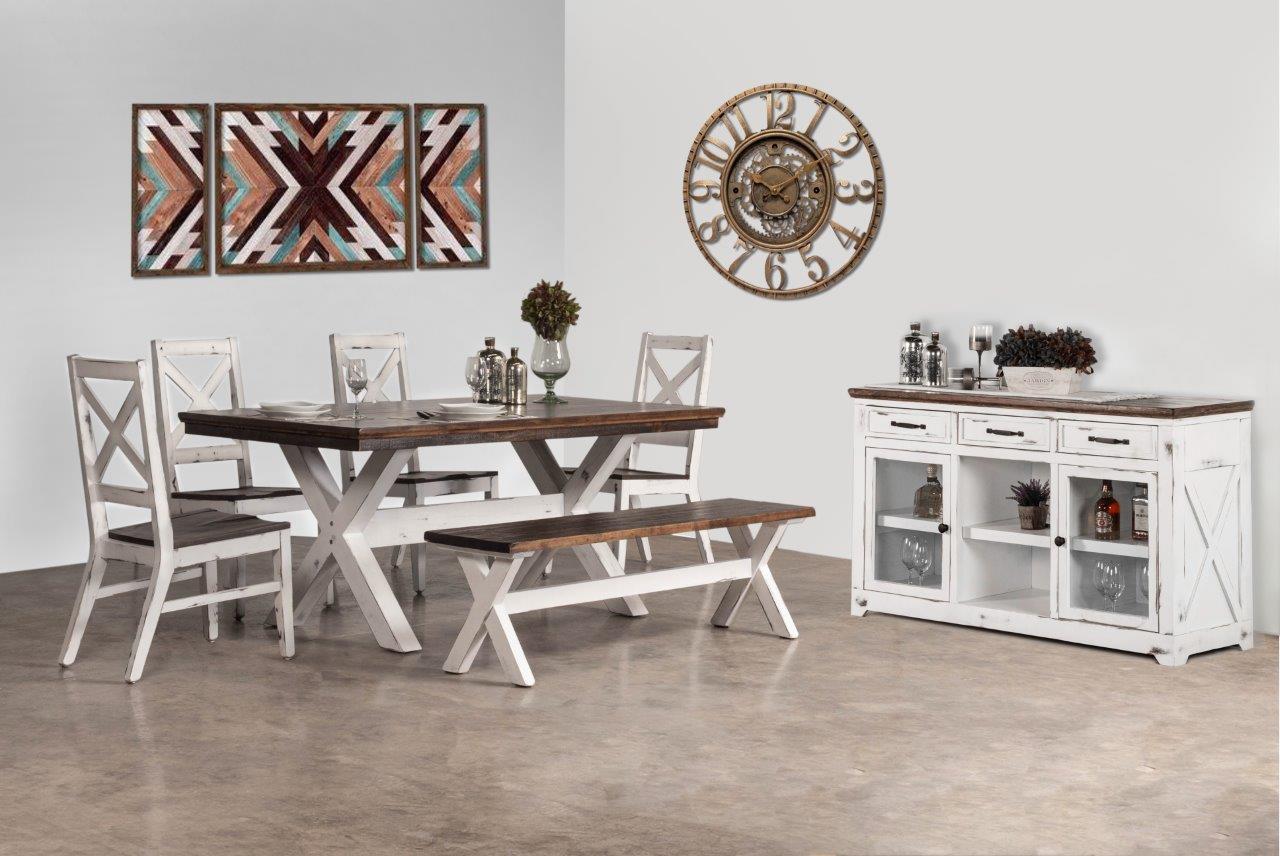 Colección de comedor Qatar: acabado encalado envejecido