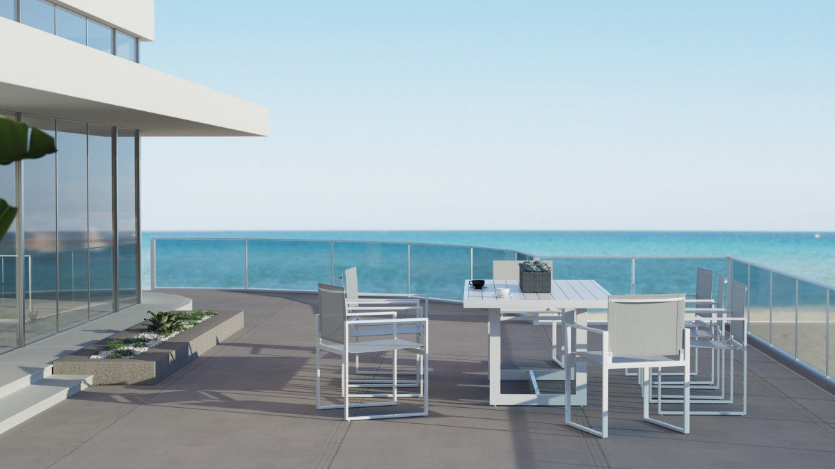 Renava Wake Modern White Outdoor Dining Collection