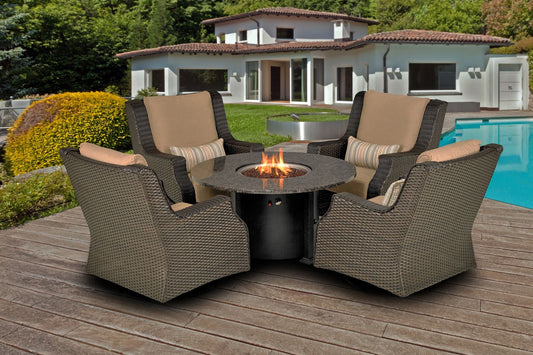 Rome 5 Pc Collection - Round Fire Pit Table