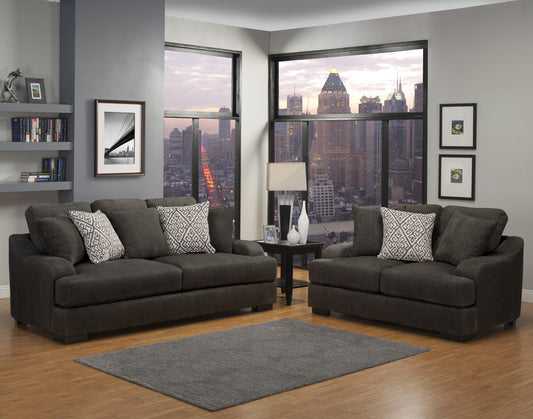 Sofá y sofá de dos plazas Rowland - Carbón vegetal