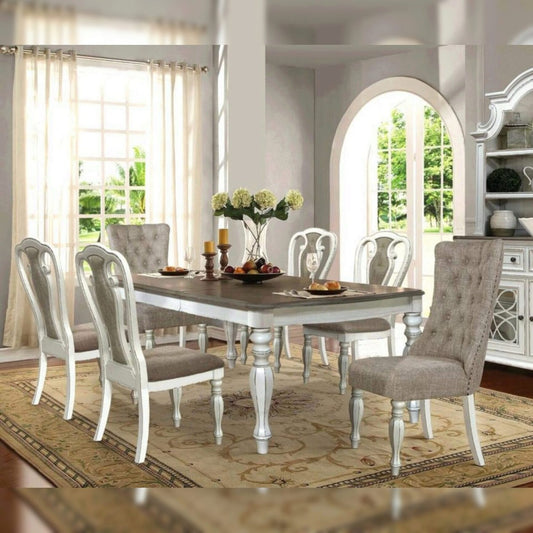 McFerran D738 Samantha 7 Pc Dining Collection w/2 Extension Leaves