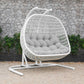 Renava San Juan Outdoor White & Beige Hanging Chair