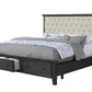 Colección de dormitorio Sandy Queen de 5 piezas - Acabado capuchino