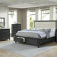 Colección de dormitorio Sandy Queen de 5 piezas - Acabado capuchino