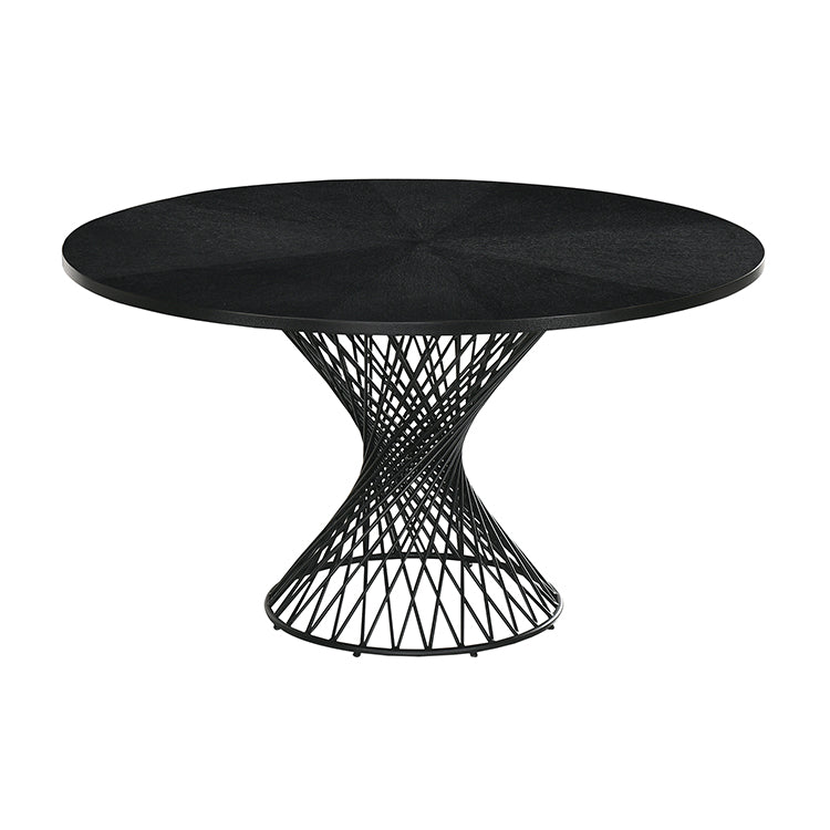 Armen Living Cirque & Varde Black or Walnut Round Dining Set