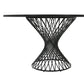 Armen Living Cirque & Varde Black or Walnut Round Dining Set