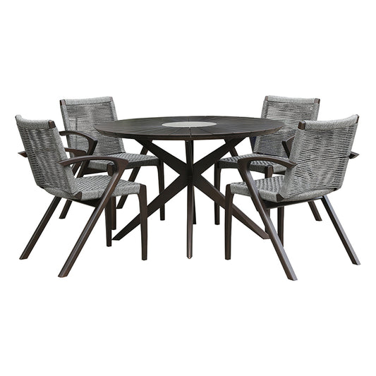 Armen Living Oasis & Brielle Dark Eucalyptus Dining Set