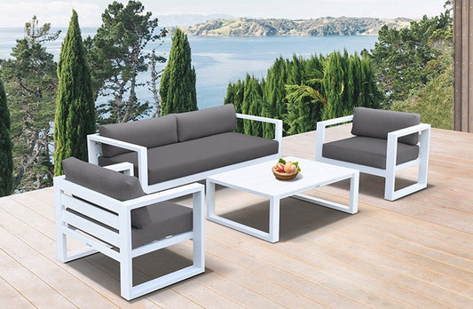 Aelani by Armen Living 4 Pc Seating Collection - White or Dark Gray