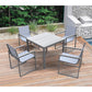 Bistro 5 Pc Dining Set Grey Powder Coated Finish