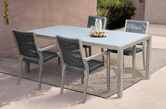 Sienna &amp; Madsen Juego de 5 piezas con acabado en teca gris