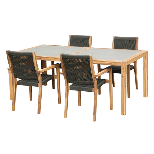 Sienna & Madsen 5 Pc Eucalyptus Dining Set - Armen Living