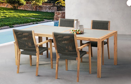 Sienna & Madsen 5 Pc Eucalyptus Dining Set - Armen Living